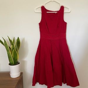 J Crew Red Seersucker Classic Sheath in Red (Sz 0)